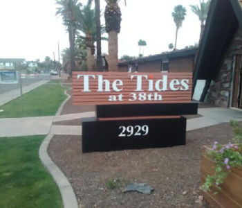 The Tides monument sign