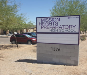 Mission Height Preparatory Hign School monument sign