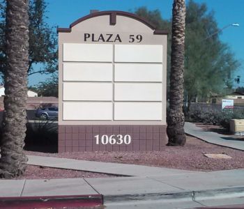 Plaza 59 monument sign